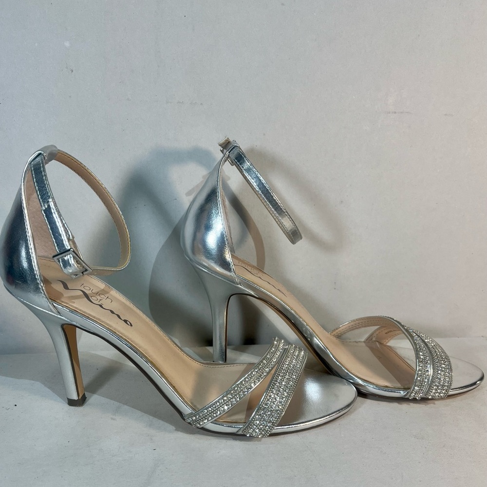 Silver high heels